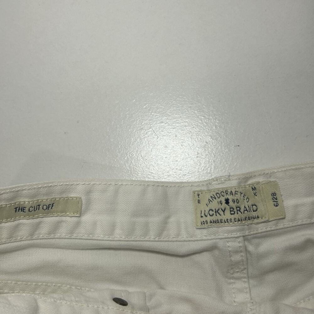 Lucky Brand Cut Off White Denim Shorts Size 6 Relaxed Raw Hem Women - Picture 2 of 10